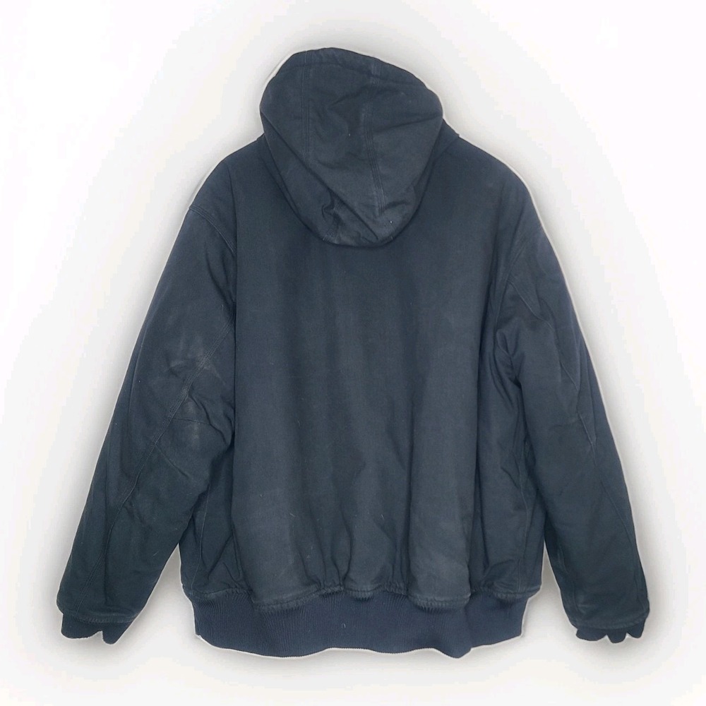 Carhartt Quick Duck Workwear Hooded Jacket Full Zip 2XL XXL Black - Picture 4 of 7